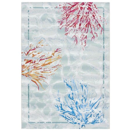 Safavieh 9 ft. 10 in. x 12 ft. 5 in. Barbados 500 Rectangle Area Rug - Teal & White BAR535J-9